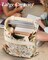 1 Pack Aesthetic Canvas Tote Bag with Pattern for Women, Cottagecore Elegant Mixed Flower Botanical Design Casual Sturdy Cloth Cotton Floral Totes Bag for Vacation, Shopping, Grocery, Work, Gym